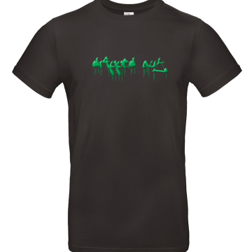 dripped out zwart tshirt groen RUTHLES logo