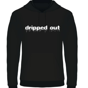 dripped out zwart hoodie wit PLASMA logo