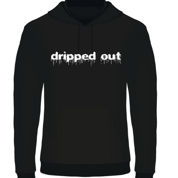 dripped out zwart hoodie wit PLASMA logo