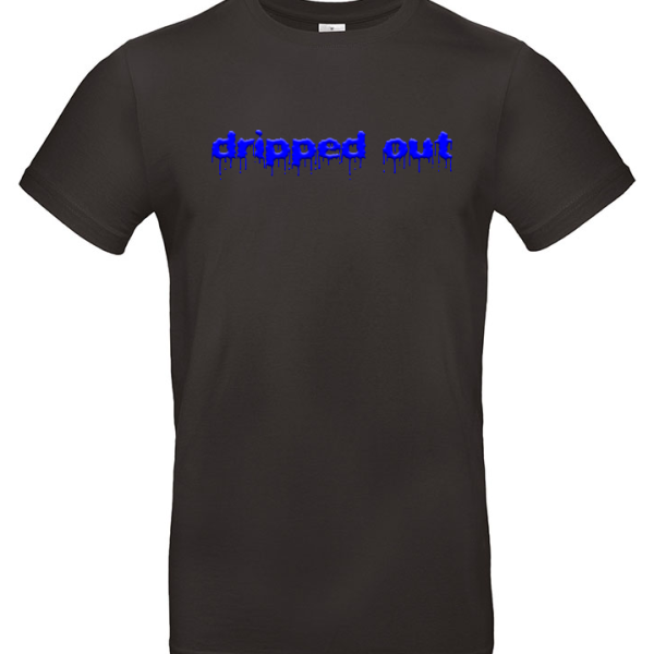 dripped out zwart tshirt blauw PLASMA logo