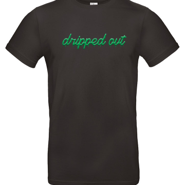 dripped out zwart tshirt groen CLASSIC logo
