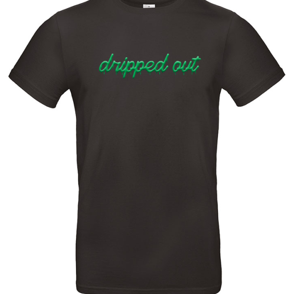dripped out zwart tshirt groen CLASSIC logo