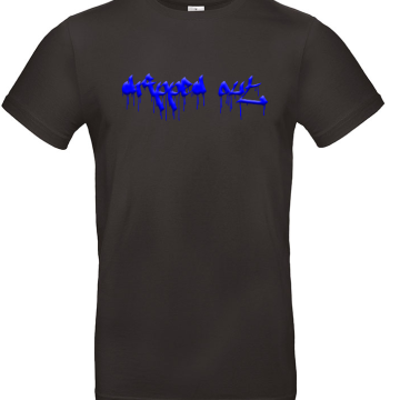 dripped out zwart tshirt blauw RUTHLESS logo