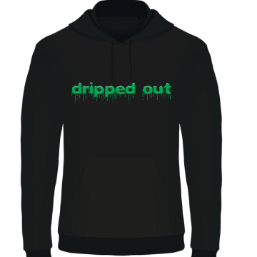 dripped out zwart hoodie groen PLASMA logo