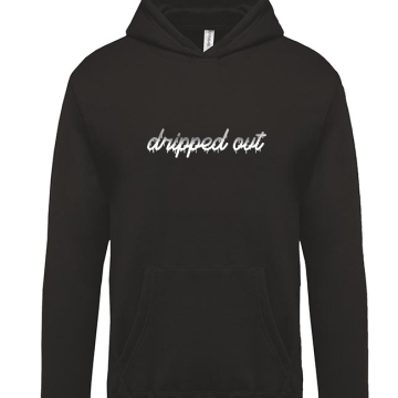 dripped out zwart hoodie wit CLASSIC logo