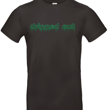 dripped out zwart tshirt groen OPEN PLASMA logo