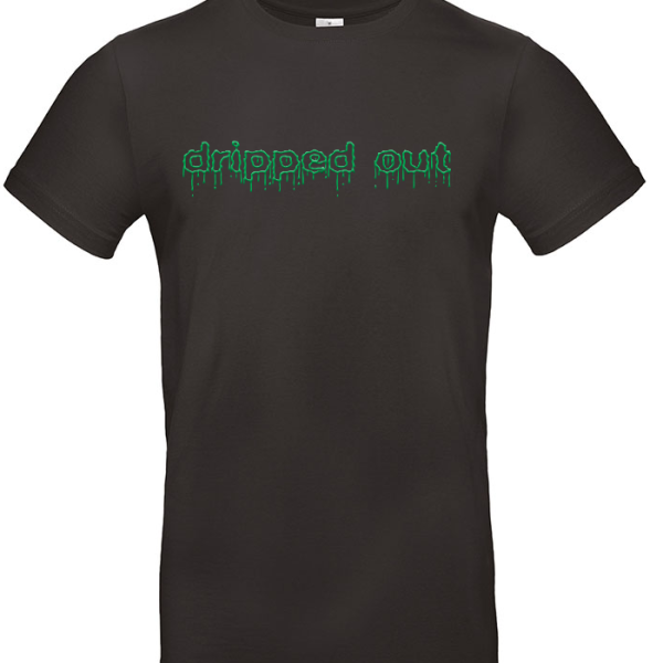 dripped out zwart tshirt groen OPEN PLASMA logo
